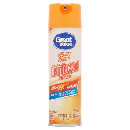- (2 Pack) Great Value Disinfectant Spray, Citrus Scent, 19 oz