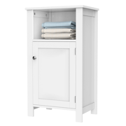 Bathroom Kitchen Floor Storage Cabinet with Single Door and Adjustable Shelf White