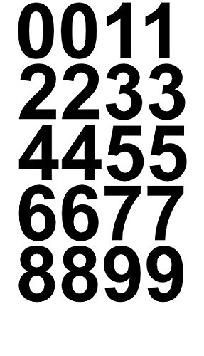 1" 2" 3" INCH VINYL NUMBERS 0-9 STICKERS STICKY DECALS 1 SHEET 