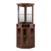 Home Bar Units Home Source Corner Bar Unit Mahogany