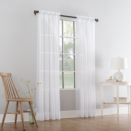 Mainstays Marjorie Sheer Voile Curtain Panel (Best Curtain Color For Gray Walls)