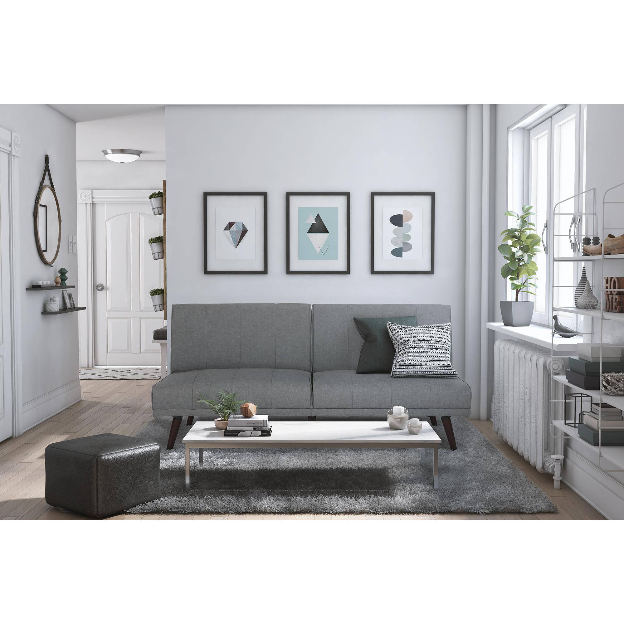 DHP Lone Pine Linen Futon, Gray Linen