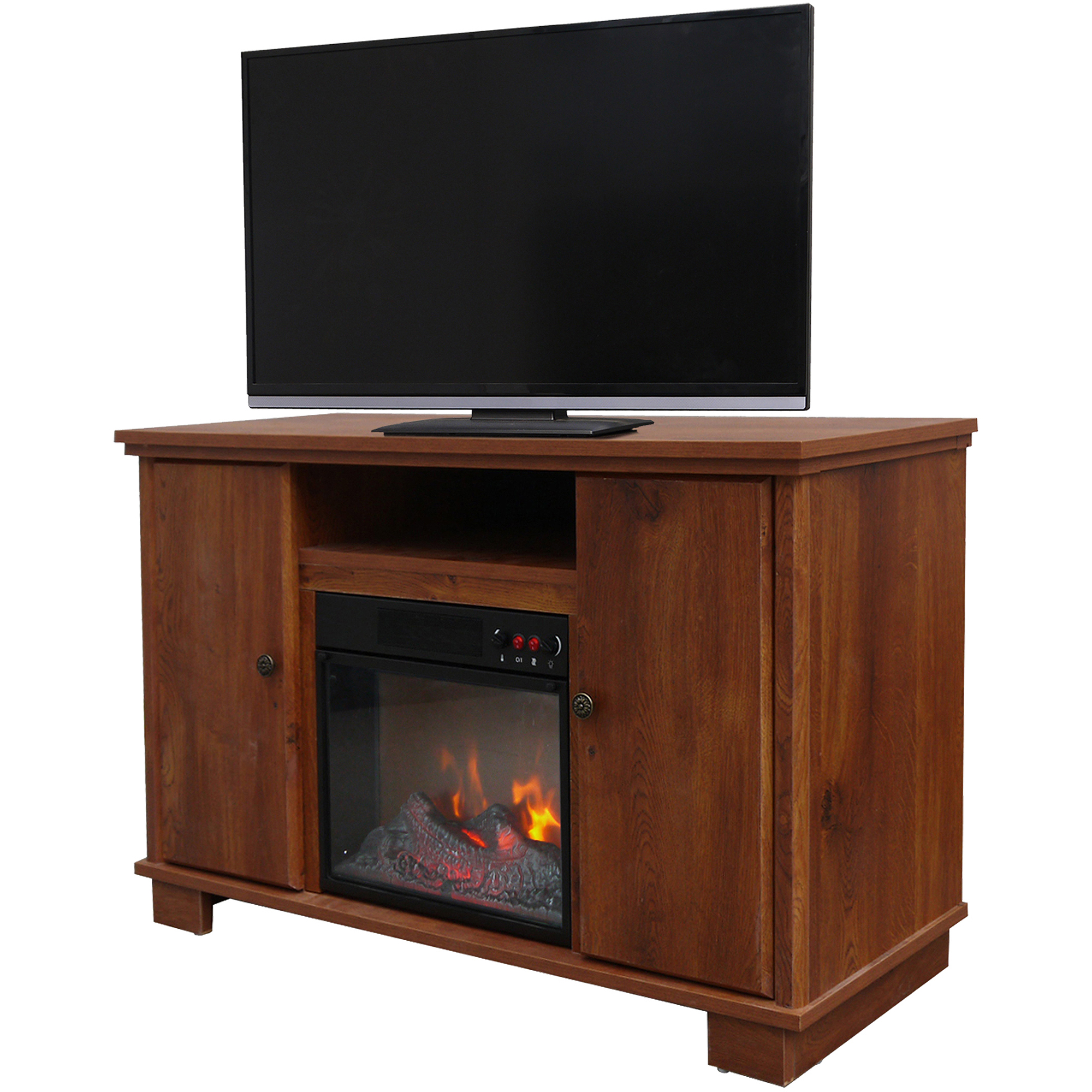 Décor Flame Yellowknife 48'' Media Fireplace, for TVs up to 55'', Oak