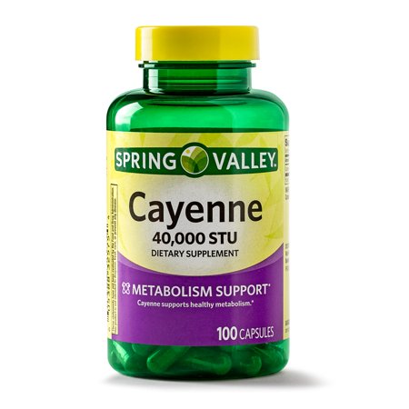 - (2 Pack) Spring Valley Cayenne Capsules, 40000 STU, 100 Ct