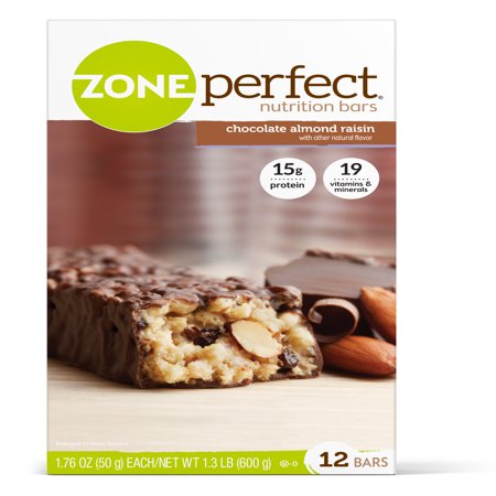 ZonePerfect Nutrition Snack Bar, Chocolate Almond Raisin, 15g Protein, 12