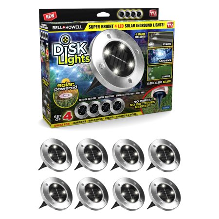 - Bell + Howell Disk Lights - Solar Powered LED Pathway Lights – As Seen on TV! 8 PACK