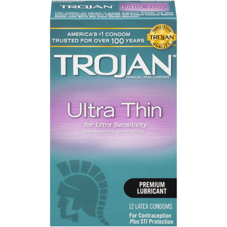 Trojan Ultra Thin Lubricated Condoms, 12 ct