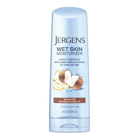 Jergens Wet Skin Moisturizer with Refreshing Coconut Oil, 10 Fl (Best Coconut Oil For Wrinkles)