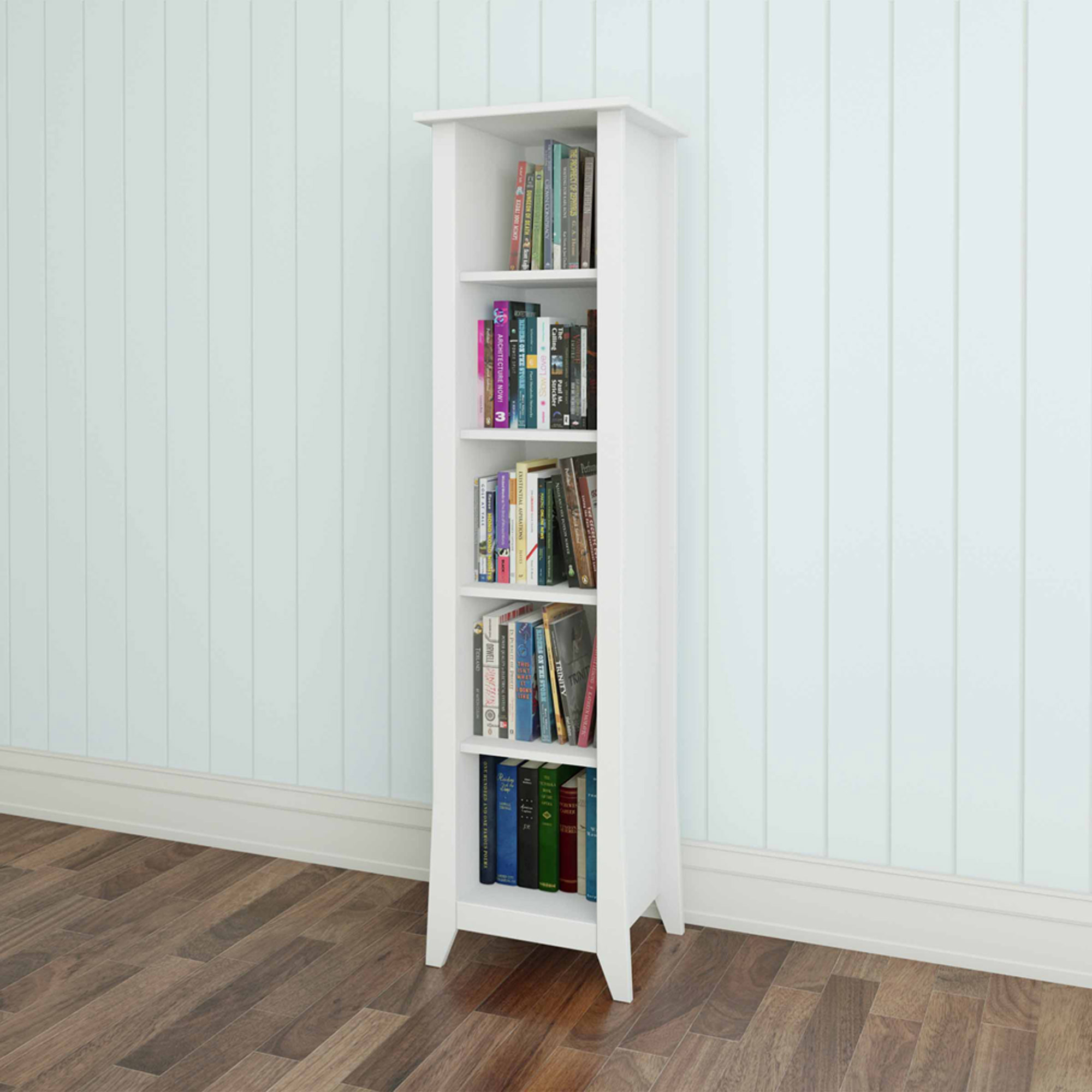 Vice Versa 5-Shelf Bookcase, White