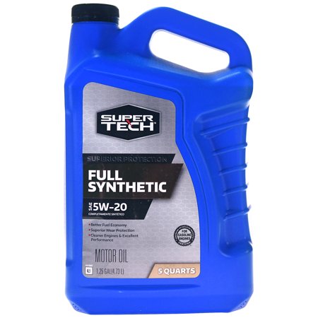 Super Tech Full Synthetic Motor Oil, 5W-20 Weight, 5 quarts - Walmart.com