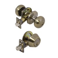 Design House 727297 6-Way Universal Canton Entry Combo Knob, Antique Brass