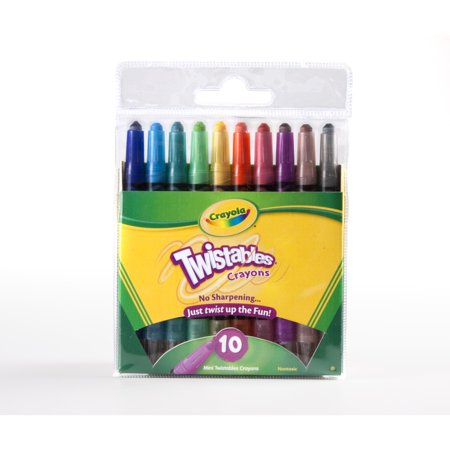 Plastic Crayons - Crayola Mini-Twistables Crayons, 10 Count