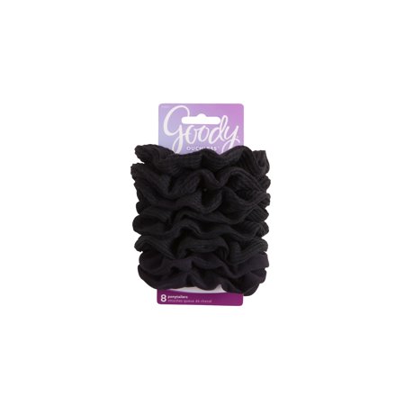 Goody Ouchless Scrunchies, Gentle Hair Scrunchies, Black, 8