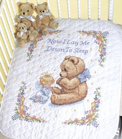 Bear Quilt Stamped Cross Stitch - Dimensions Baby Hugs