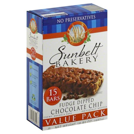 Sunbelt Bakery Value Pack Fudge Dipped Chocolate Chip Chewy Granola ...