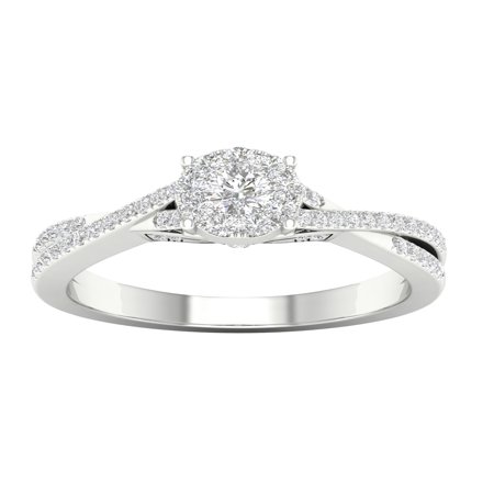 - 1/2 Carat T.W. Diamond 10kt White Gold Criss Cross Engagement Ring