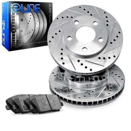 Nissan Maxima Distributor Rotor - For 1984 Nissan Maxima Front eLine Drill Slot Brake Rotors + Ceramic Brake Pads