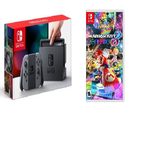 Nintendo Switch Gaming Console Bundle with Mario Kart Deluxe (Best Kart Combo Mario Kart 8 Deluxe)