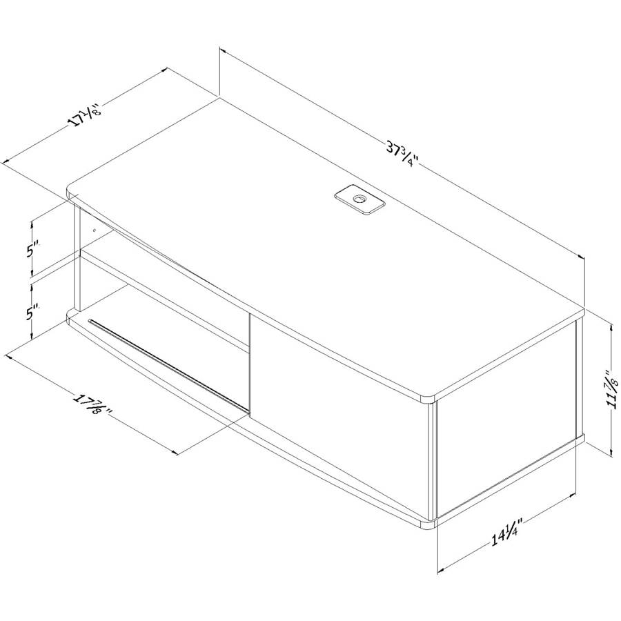 South Shore Agora Wall-Mounted TV Stand for TVs up to 38'', Multiple Finishes