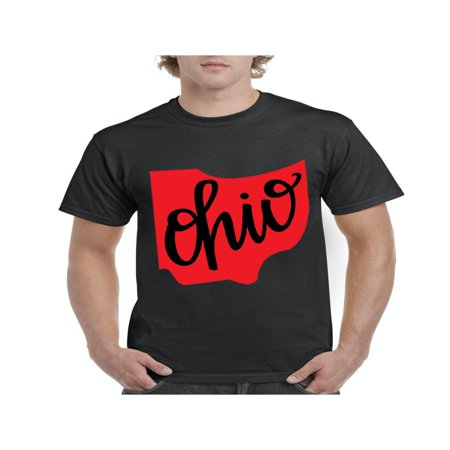 Ohio State University Top - Ohio State Flag Men Shirts T-Shirt Tee