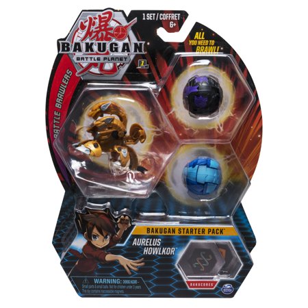 - Bakugan Starter Pack 3-Pack, Aurelus Howlkor, Collectible Action Figures, for Ages 6 and Up