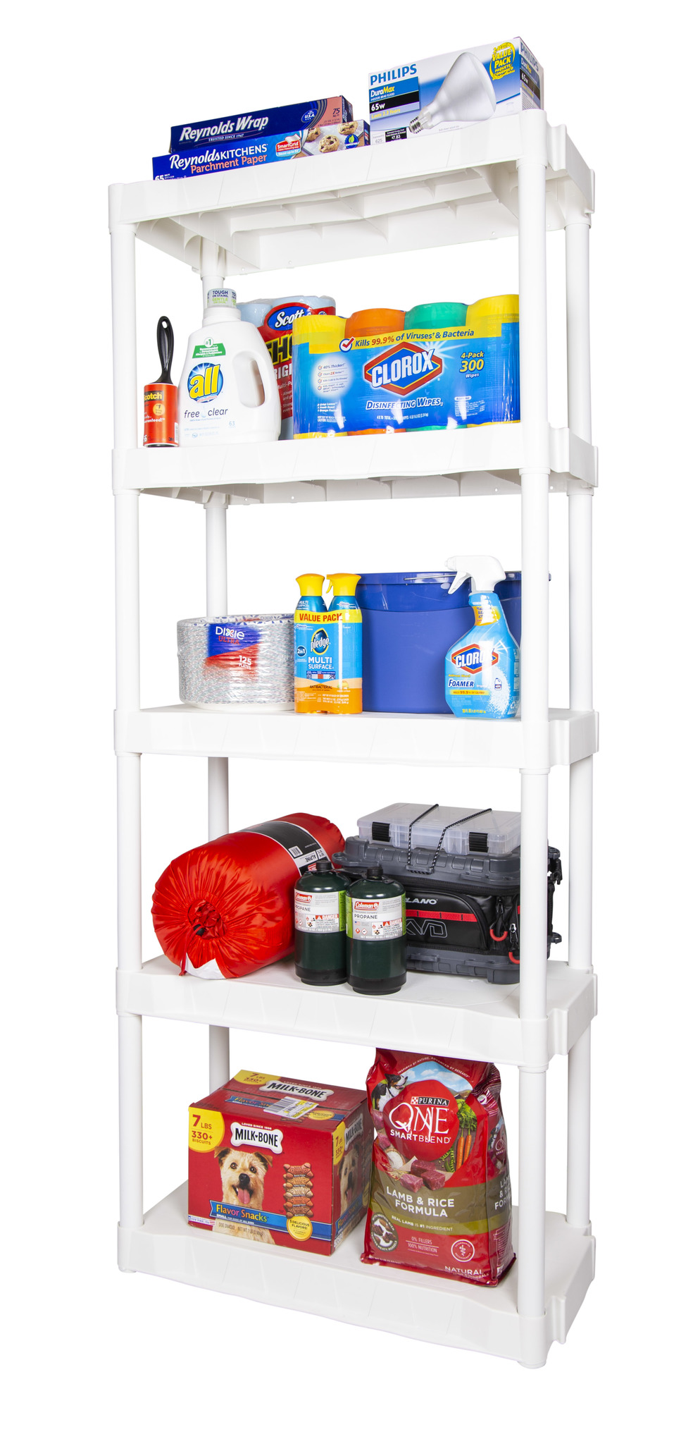 Plano 30.25-inchW x 14.25-inchD x 74.5-inchH 5-Shelf Heavy-Duty Plastic Storage Unit