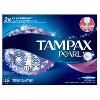 Tampax Pearl Ultra Plastic Tampons, Unscented, 36 Count