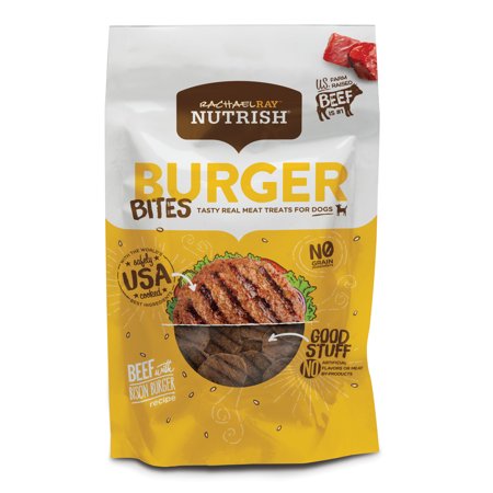 Bison Ribs - Rachael Ray Nutrish Burger Bites Grain Free Dog Treats, Beef Burger with Bison Recipe, 12 oz