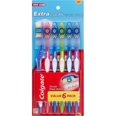 (2 pack) Colgate Extra Clean Full Head Toothbrush, Soft, 6 Count (Best Toothbrush For 2 Year Old)