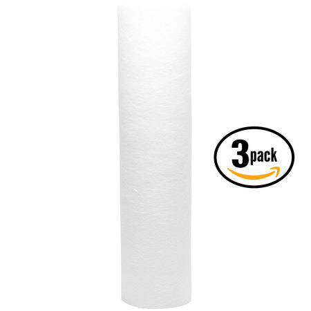 3-Pack Compatible GE GXWH20F Polypropylene Sediment Filter - Universal 10-inch 5-Micron Cartridge for GE HOUSEHOLD WATER FILTRATION SYSTEM - Denali Pure