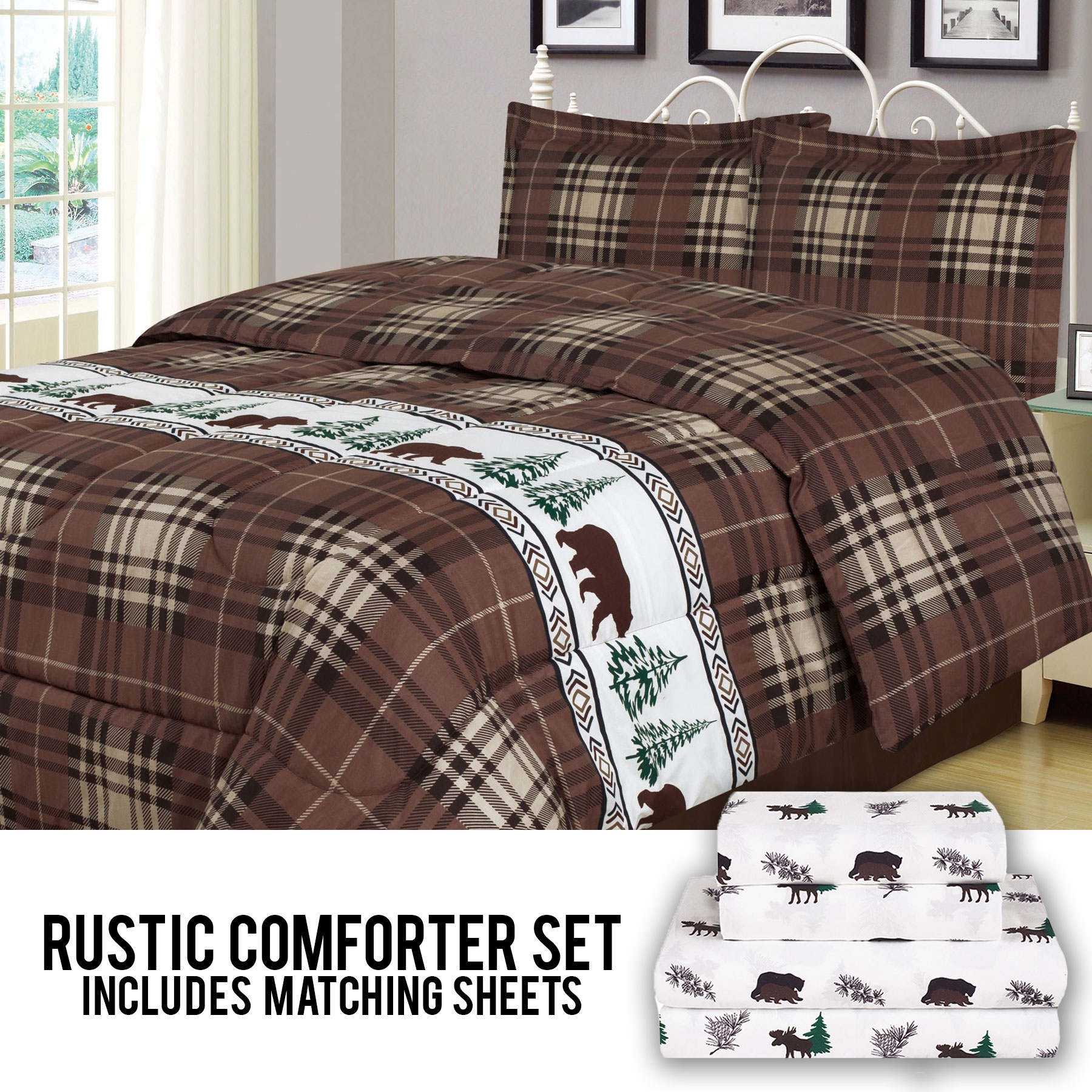 Mobel Wohnen Bedding Soft Microfiber Hunter Woods 1 Pc King Lime