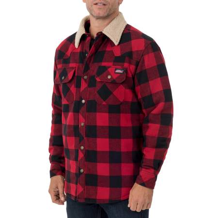 Men's Buffalo Twill Shirt Jacket with Sherpa (Best Mens Jacket Brands)
