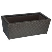 Wicker Planters Rectangle Resin Wicker Vista Planter Set Of 2