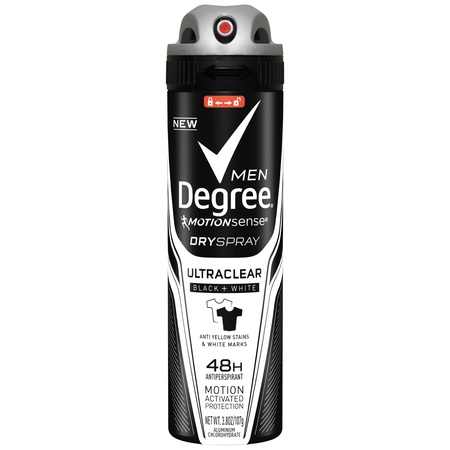 Degree Men UltraClear Black + White Antiperspirant Deodorant Dry Spray, 3.8