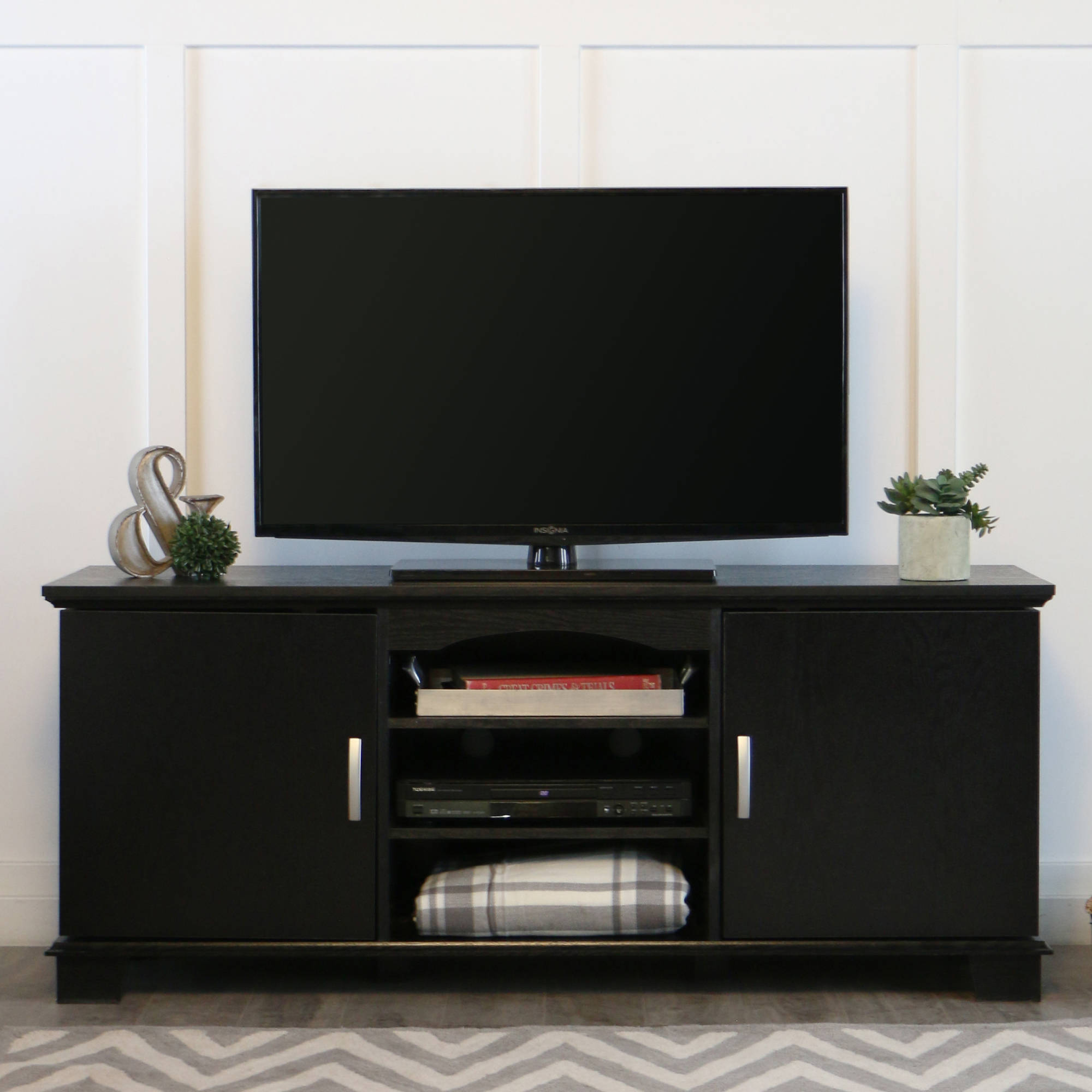 Walker Edison Black TV Stand for TVs up to 65'', Muliple Colors