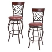 Bar Height Chairs Costway Set Of 2 Vintage Bar Stools Swivel Padded Seat Bistro Dining Kitchen Pub Chair
