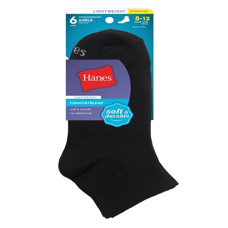 Women's ComfortBlend Lightweight Ankle Socks - Extended Sizes - 6