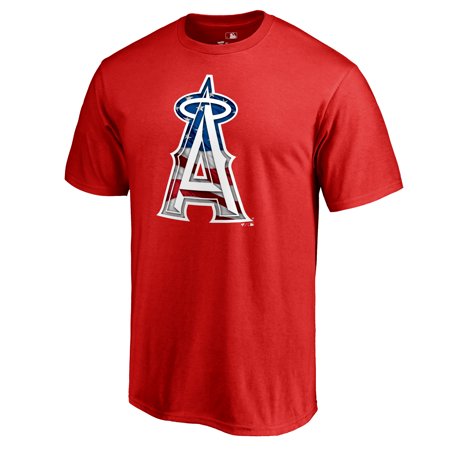 Los Angeles Angels Fanatics Branded 2018 Stars & Stripes Big & Tall Primary Logo Banner Wave T-Shirt - (Best Place To See Stars In Los Angeles)