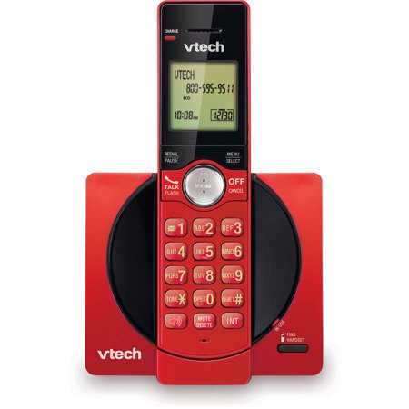 VTech CS6919-16 DECT 6.0 Expandable Cordless Phone with Caller ID and Handset Speakerphone, Red