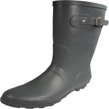 Norty Womens Rain Boots - Ladies Hurricane Wellies - 14+ Solids and Prints - Glossy Waterproof or Matte Finish Mid-Calf Rainboots - Wellington keep your feet Warm and Dry for Rain, Snow and (Best Boots For Snow And Rain)