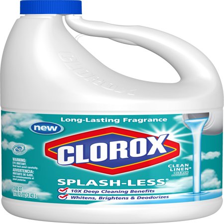 Clorox Splash-Less Liquid Bleach, Clean Linen Scent, 116 Ounce