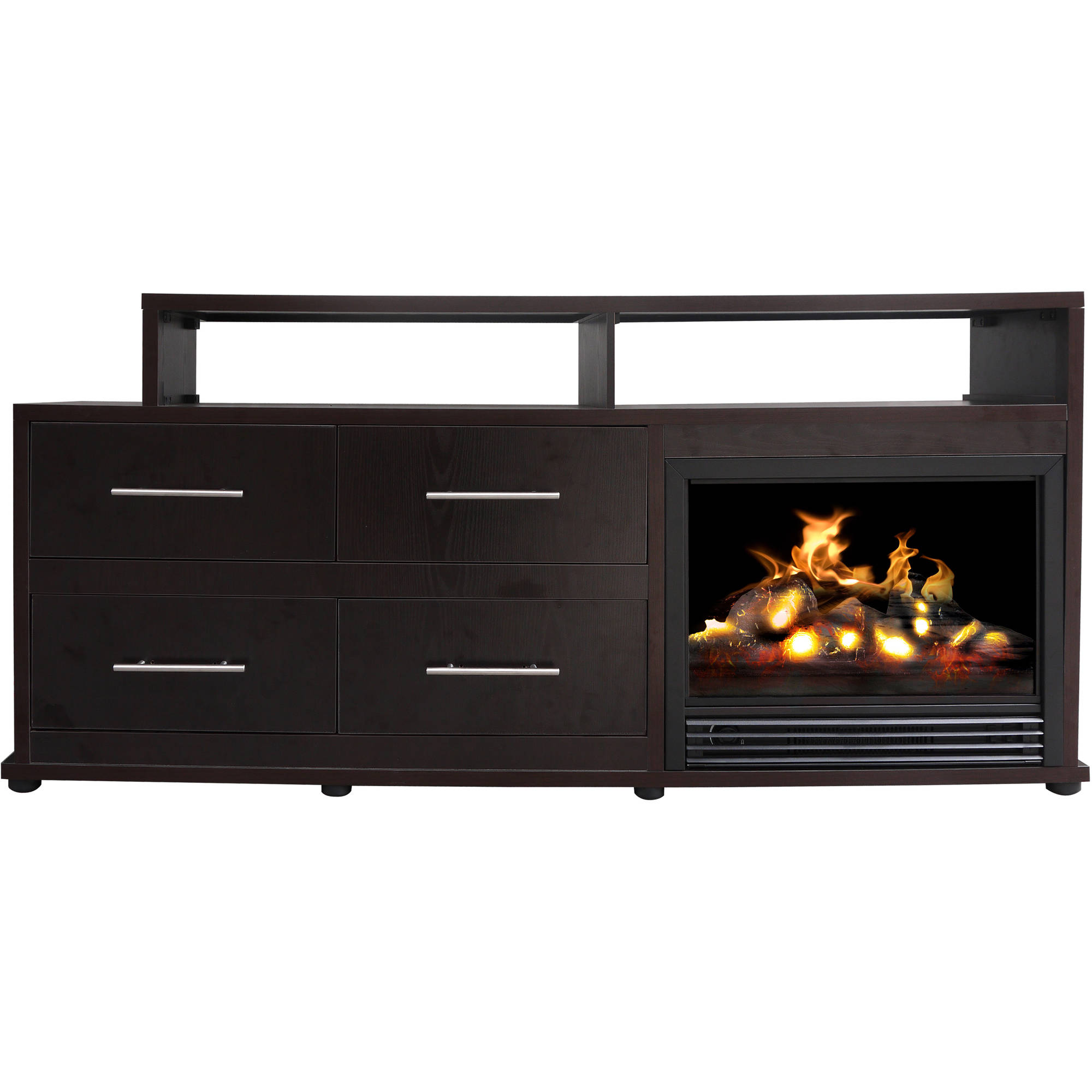 Décor Flame Cameron 66'' Media Fireplace, for TVs up to 70'', Dark Chocolate