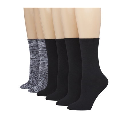 Hanes Women's ComfortBlend Crew Socks - Extended Sizes - 6 (Best Black Dress Socks)