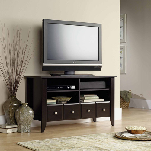 Sauder Shoal Creek Jamocha Wood Panel TV Stand, for TVs up to 46''