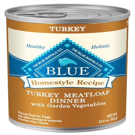 (12 pack) Blue Buffalo Homestyle Recipe Turkey Meatloaf Dinner with Garden Vegetables, 12.5 oz.