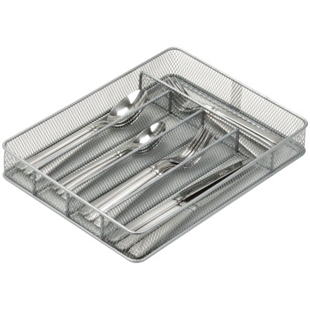 - Honey-Can-Do 5-compartment Steel Mesh Cutlery Tray