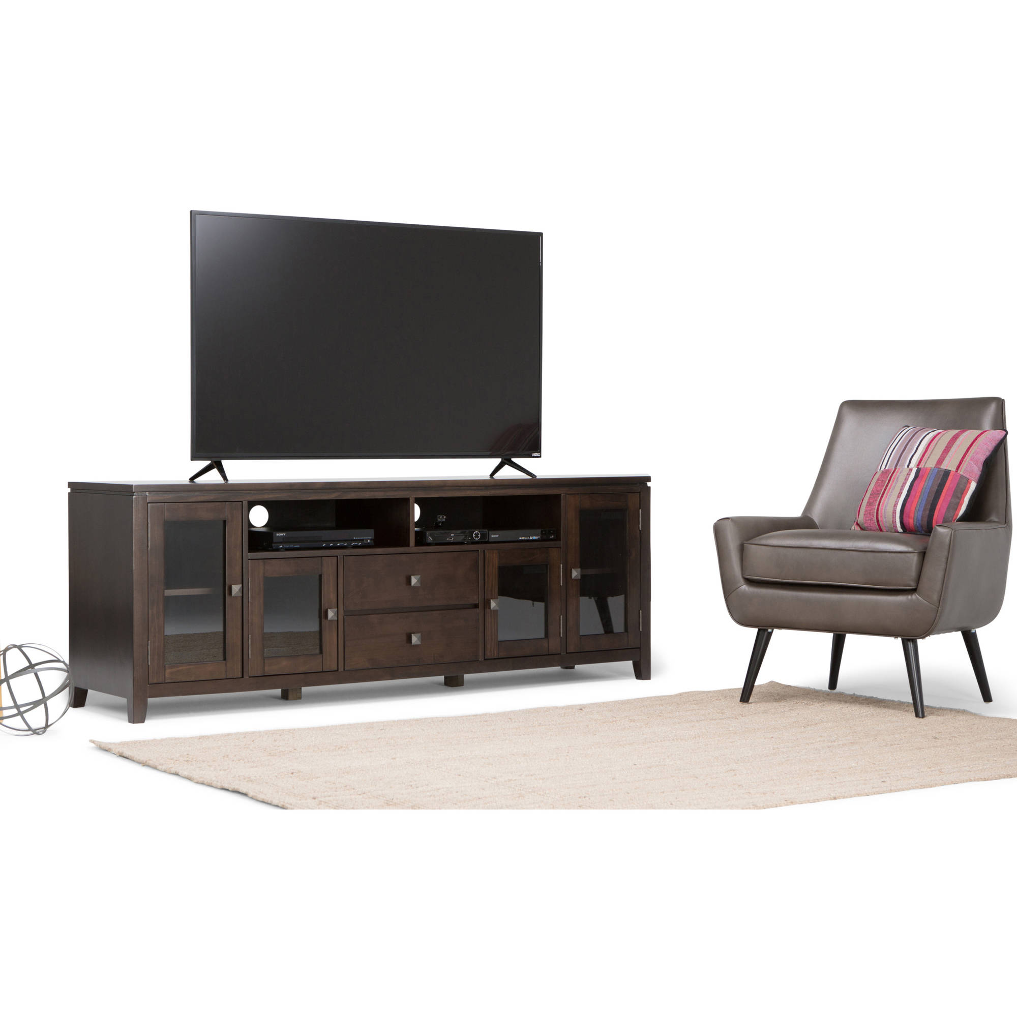 Brooklyn + Max City Collection 72'' Wide Coffee Brown TV Media Stand for TVs up to 80''