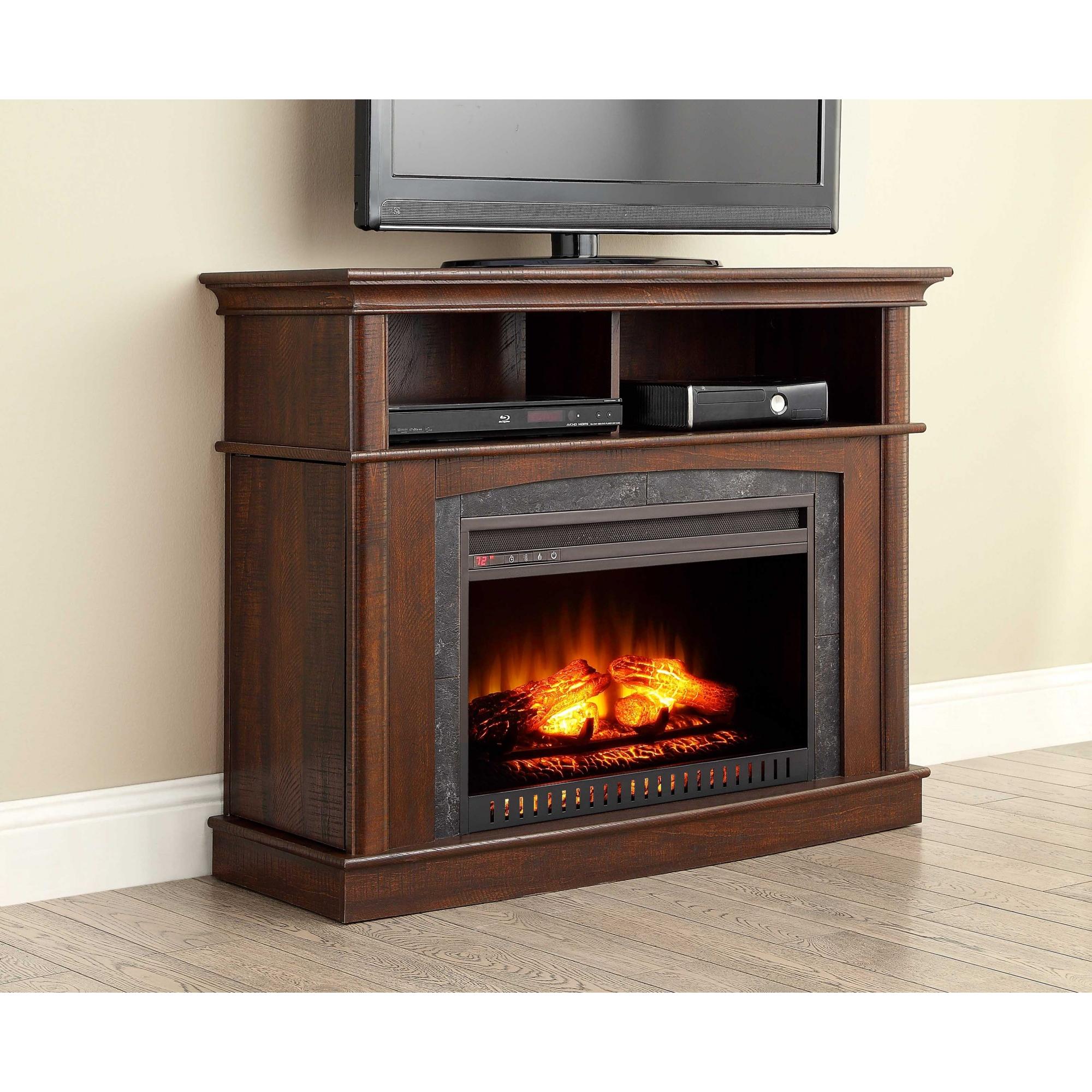 Whalen Media Fireplace Console for TV's up to 45'', Rustic Brown