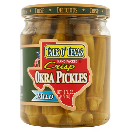 (2 Pack) Talk O' Texas Mild Okra Pickles, 16 fl (Best Spicy Pickled Eggs)