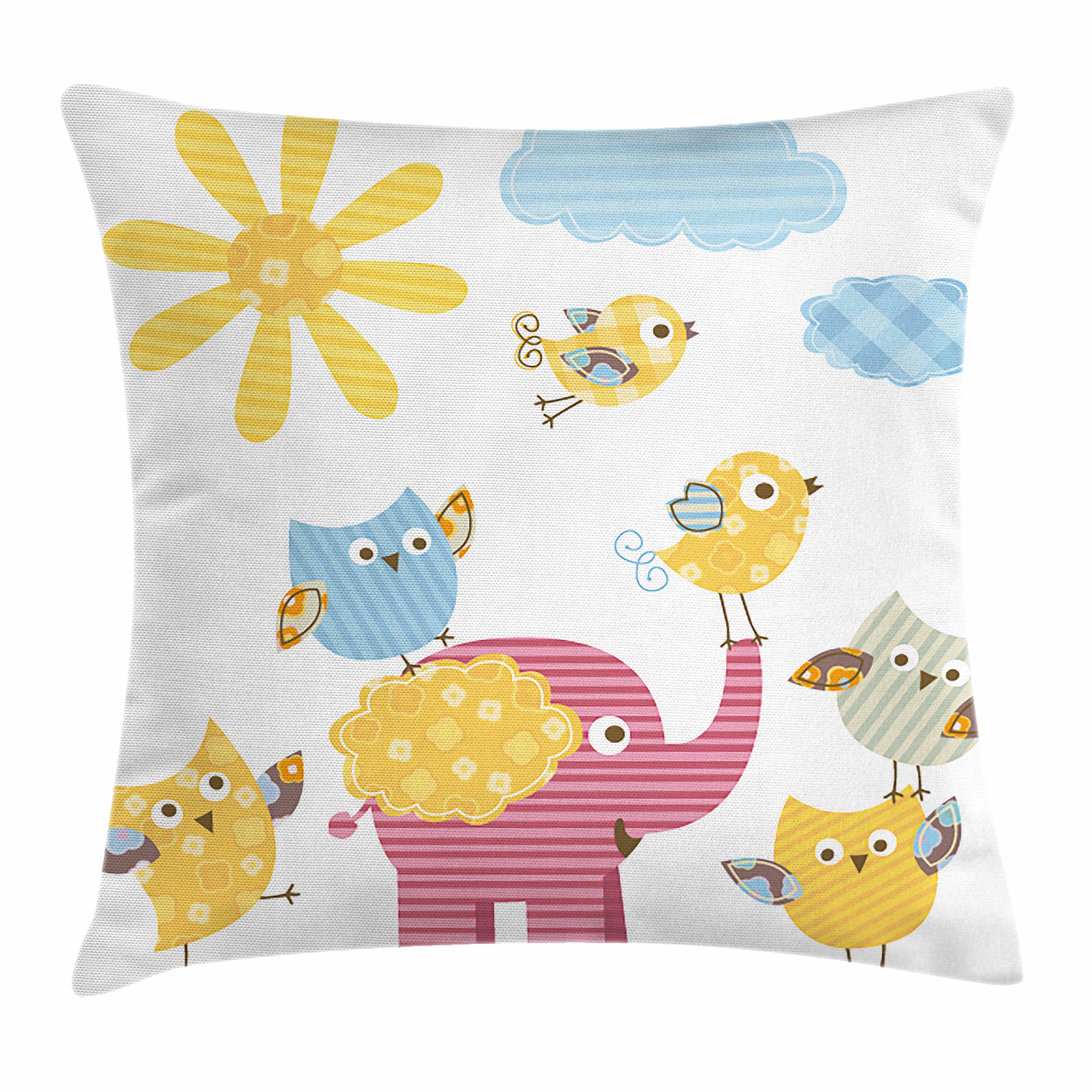 Kids Car Race Track Throw Pillow Cushion Cover Decorative Square